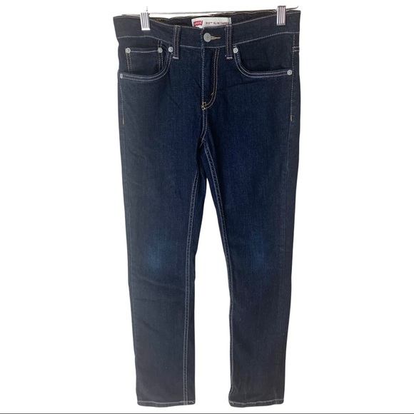 New LEVI’S 512 Slim Taper Boys Dark Wash Jeans Size 12 - Picture 6 of 16